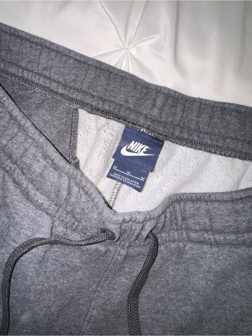 Nike Gray Drawstring Fleece Sweatpants
